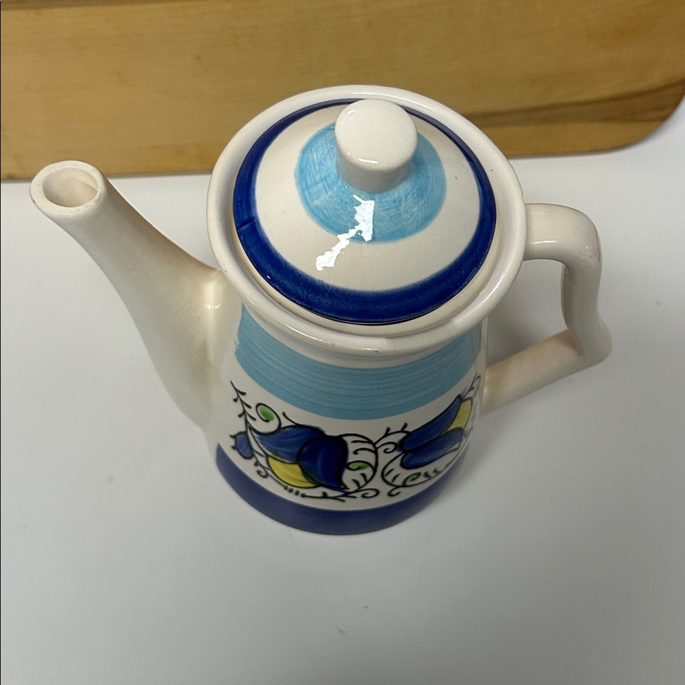 Vintage Japanese Bluebell Ceramic Teapot with Floral Design - Picture 3 of 5
